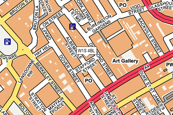 W1S 4BL map - OS OpenMap – Local (Ordnance Survey)