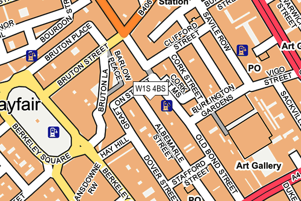 W1S 4BS map - OS OpenMap – Local (Ordnance Survey)