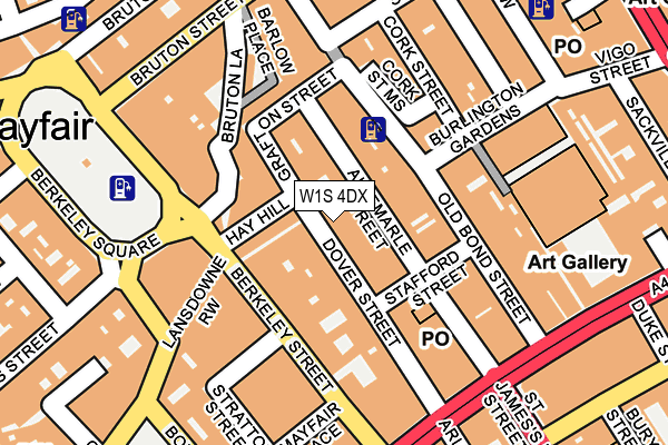 W1S 4DX map - OS OpenMap – Local (Ordnance Survey)