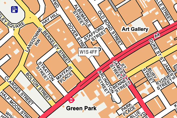 W1S 4FF map - OS OpenMap – Local (Ordnance Survey)