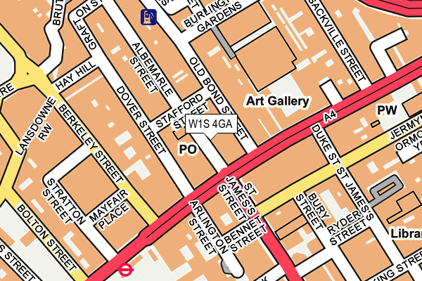 W1S 4GA map - OS OpenMap – Local (Ordnance Survey)