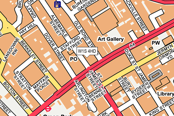 W1S 4HD map - OS OpenMap – Local (Ordnance Survey)