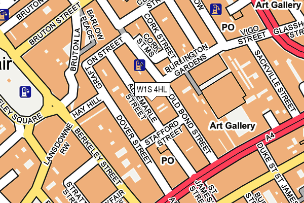 W1S 4HL map - OS OpenMap – Local (Ordnance Survey)