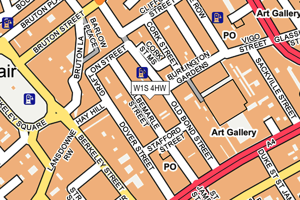W1S 4HW map - OS OpenMap – Local (Ordnance Survey)