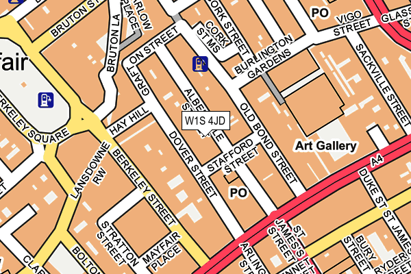 W1S 4JD map - OS OpenMap – Local (Ordnance Survey)