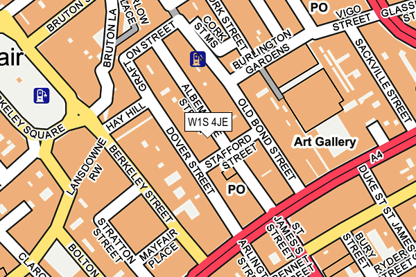 W1S 4JE map - OS OpenMap – Local (Ordnance Survey)