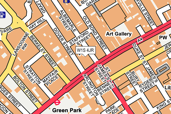 W1S 4JR map - OS OpenMap – Local (Ordnance Survey)