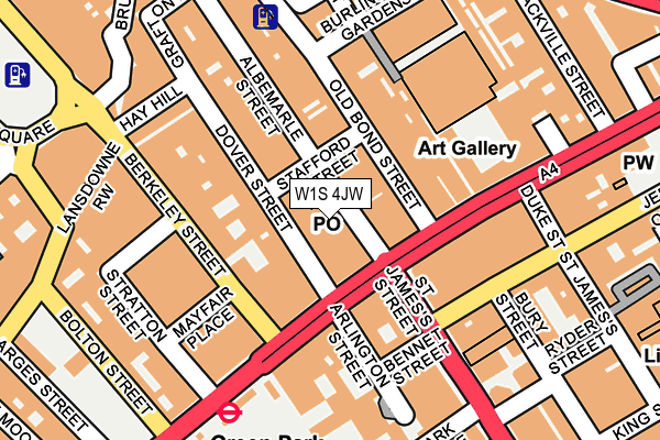 W1S 4JW map - OS OpenMap – Local (Ordnance Survey)