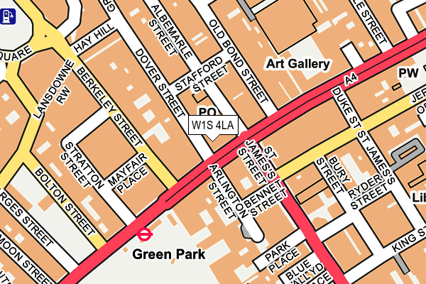 W1S 4LA map - OS OpenMap – Local (Ordnance Survey)
