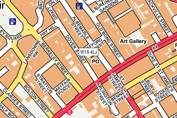 W1S 4LJ map - OS OpenMap – Local (Ordnance Survey)