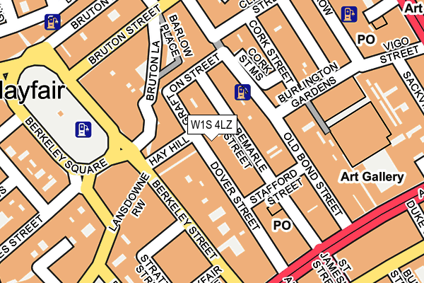 W1S 4LZ map - OS OpenMap – Local (Ordnance Survey)