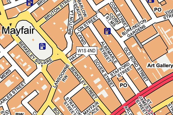 W1S 4ND map - OS OpenMap – Local (Ordnance Survey)