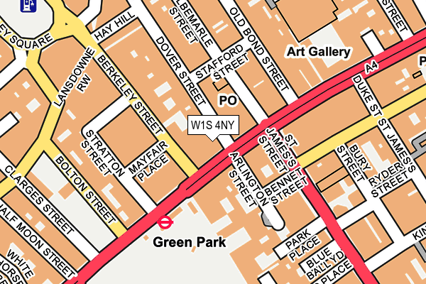 W1S 4NY map - OS OpenMap – Local (Ordnance Survey)