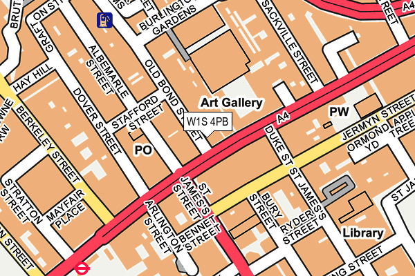 W1S 4PB map - OS OpenMap – Local (Ordnance Survey)