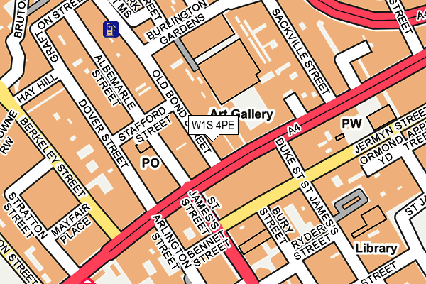 W1S 4PE map - OS OpenMap – Local (Ordnance Survey)