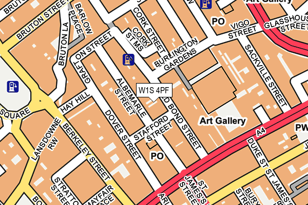 W1S 4PF map - OS OpenMap – Local (Ordnance Survey)