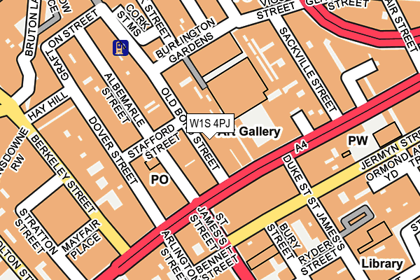 W1S 4PJ map - OS OpenMap – Local (Ordnance Survey)