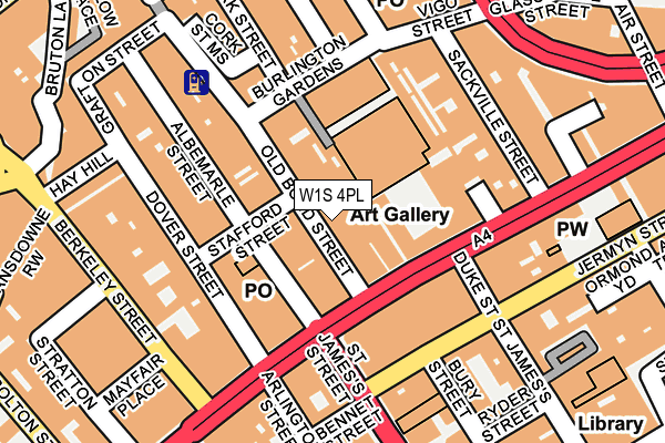 W1S 4PL map - OS OpenMap – Local (Ordnance Survey)