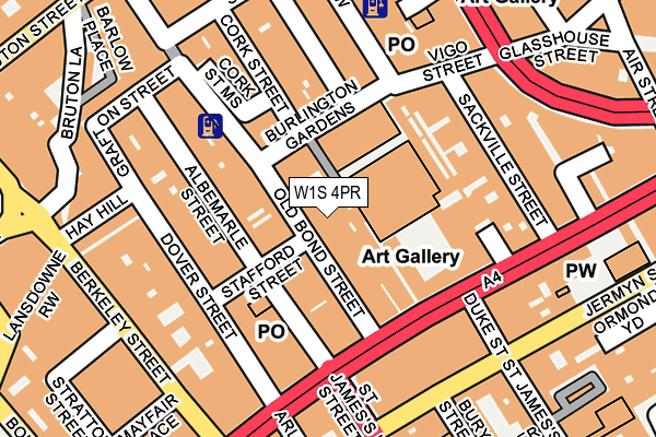 W1S 4PR map - OS OpenMap – Local (Ordnance Survey)