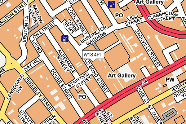 W1S 4PT map - OS OpenMap – Local (Ordnance Survey)