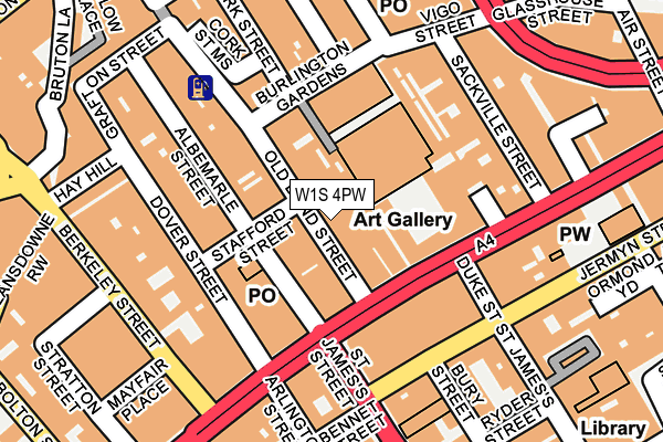 W1S 4PW map - OS OpenMap – Local (Ordnance Survey)