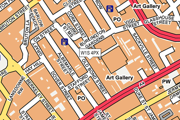 W1S 4PX map - OS OpenMap – Local (Ordnance Survey)