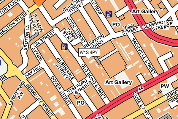 W1S 4PY map - OS OpenMap – Local (Ordnance Survey)
