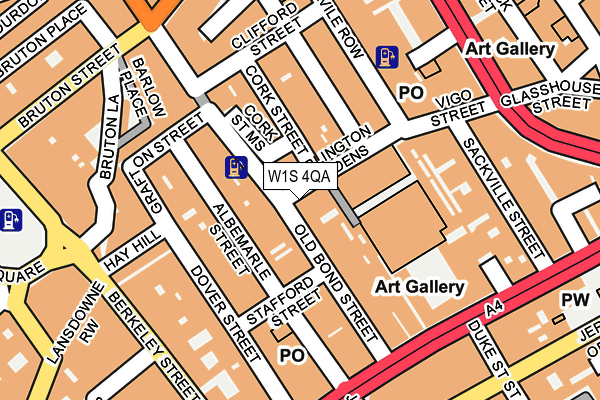 W1S 4QA map - OS OpenMap – Local (Ordnance Survey)