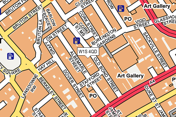 W1S 4QD map - OS OpenMap – Local (Ordnance Survey)