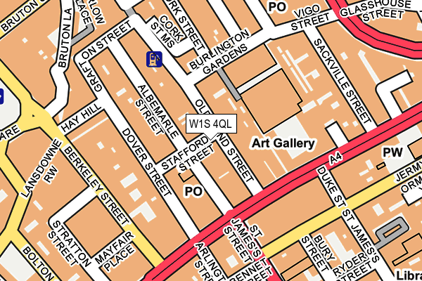 W1S 4QL map - OS OpenMap – Local (Ordnance Survey)