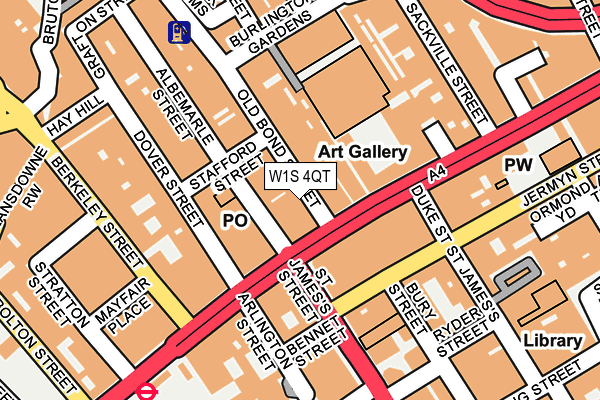 W1S 4QT map - OS OpenMap – Local (Ordnance Survey)