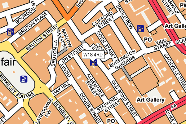 W1S 4RD map - OS OpenMap – Local (Ordnance Survey)