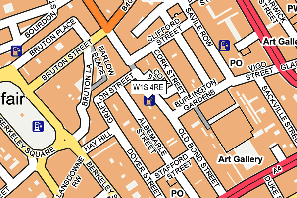 W1S 4RE map - OS OpenMap – Local (Ordnance Survey)
