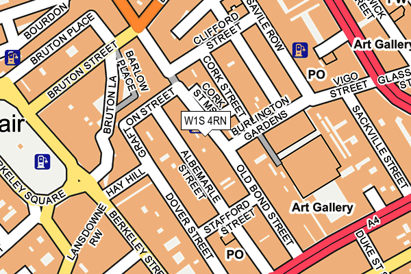 W1S 4RN map - OS OpenMap – Local (Ordnance Survey)