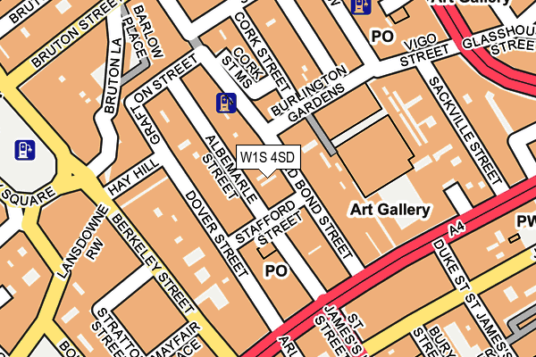W1S 4SD map - OS OpenMap – Local (Ordnance Survey)
