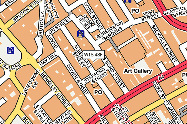 W1S 4SF map - OS OpenMap – Local (Ordnance Survey)