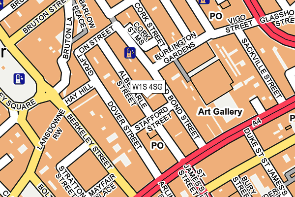 W1S 4SG map - OS OpenMap – Local (Ordnance Survey)