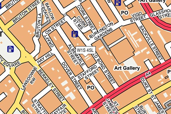 W1S 4SL map - OS OpenMap – Local (Ordnance Survey)