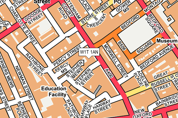 W1T 1AN map - OS OpenMap – Local (Ordnance Survey)