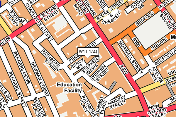 W1T 1AQ map - OS OpenMap – Local (Ordnance Survey)