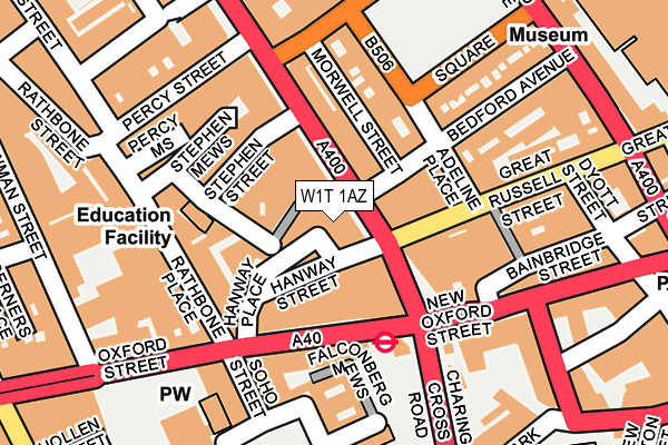 W1T 1AZ map - OS OpenMap – Local (Ordnance Survey)