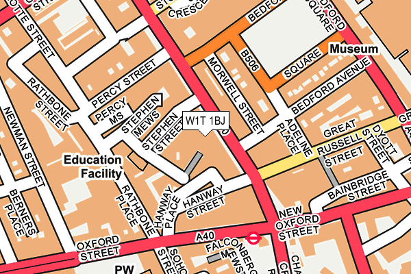 W1T 1BJ map - OS OpenMap – Local (Ordnance Survey)