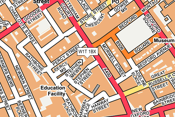 W1T 1BX map - OS OpenMap – Local (Ordnance Survey)