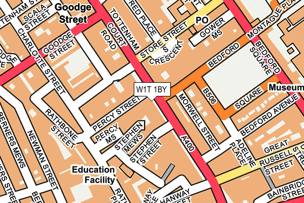 W1T 1BY map - OS OpenMap – Local (Ordnance Survey)