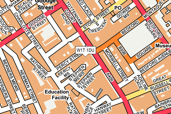 W1T 1DU map - OS OpenMap – Local (Ordnance Survey)