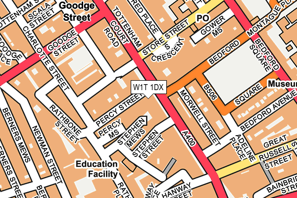 W1T 1DX map - OS OpenMap – Local (Ordnance Survey)
