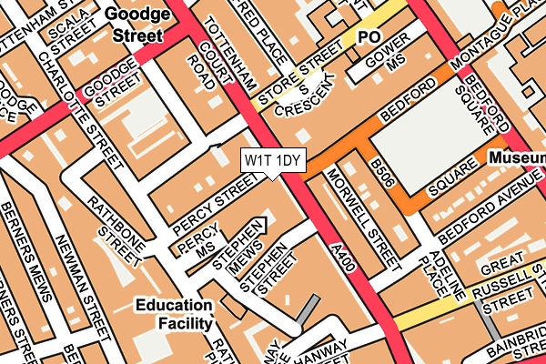 W1T 1DY map - OS OpenMap – Local (Ordnance Survey)