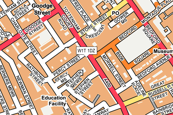 W1T 1DZ map - OS OpenMap – Local (Ordnance Survey)