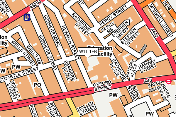 W1T 1EB map - OS OpenMap – Local (Ordnance Survey)