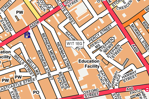 W1T 1EG map - OS OpenMap – Local (Ordnance Survey)